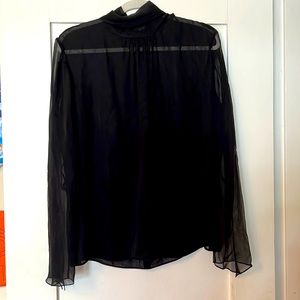 Vintage Fezandi Beverly Hills Black silk blouse